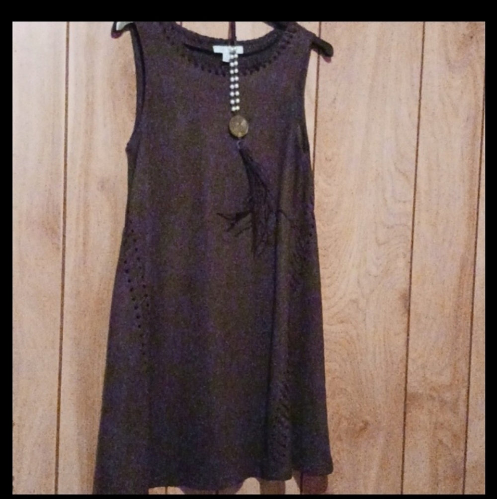 She + Sky Brown Sleeveless Mini Dress